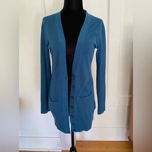 3 for 15$! Jacob Teal Blue Long Fitted Cardigan Sweater. Size XS.